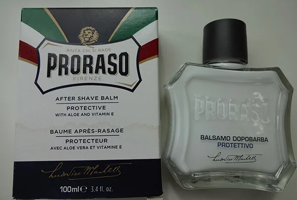 Dopo la rasatura balsamo «After Shave Balm Protective With Aloe And Vitamin E» (PRORASO)