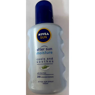 Dopo lozione solare «after sun lotion spray with aloe vera» — foto 1 dell'alert A12/03485/24