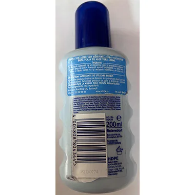 Dopo lozione solare «after sun lotion spray with aloe vera» — foto 2 dell'alert A12/03485/24