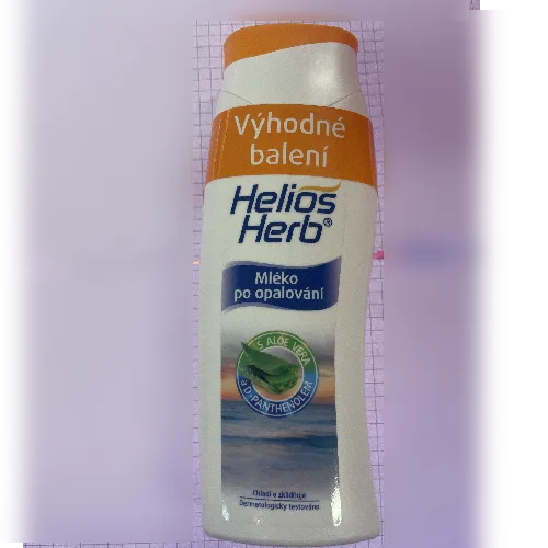Dopo lozione solare «AFTER-SUN MILK WITH ALOE VERA AND D-PANTHENOL» (Helios Herb)