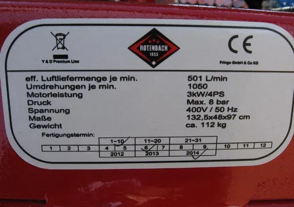 Compressore con contenitore a pressione «AIR COMPRESSOR» — foto 3 dell'alert A11/0009/15