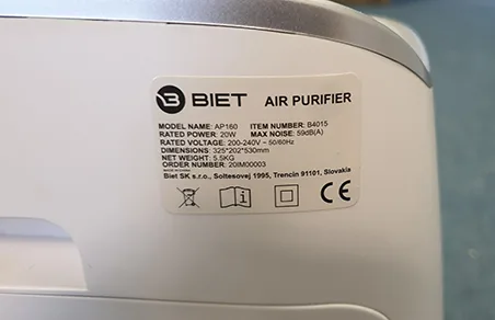 Purificatore d'aria «Air Purifier AP 160» — foto 4 dell'alert A11/00065/23