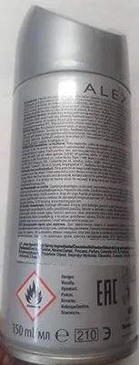 Deodorante «Alex for men» — foto 2 dell'alert A12/01686/23