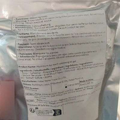 Set di sbiancamento dei denti «Aluminium foil teeth whitening kit gel» — foto 4 dell'alert A12/02548/24