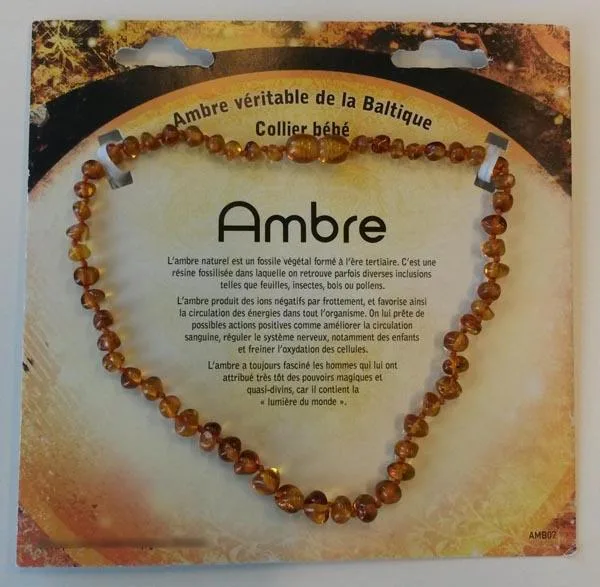 Collane per dentizione per bambini «Ambre véritable de la Baltique - Collier bébé - Ambre (Genuine Baltic Amber - Baby Neckl…» — foto 2 dell'alert A12/0416/15