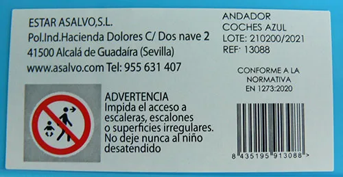 Baby walker «ANDADOR COCHES AZUL» — foto 4 dell'alert A12/02061/23