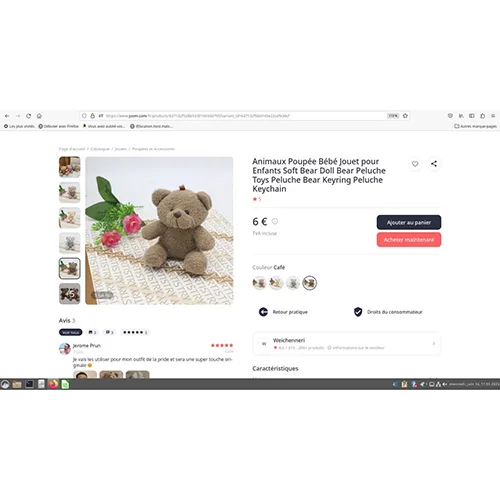 Giocattolo morbido «Animaux Poupée Bébé Jouet pour Enfants Soft Bear Doll Bear Peluche Toys Peluche Bear Key…» — foto 3 dell'alert A12/01107/24