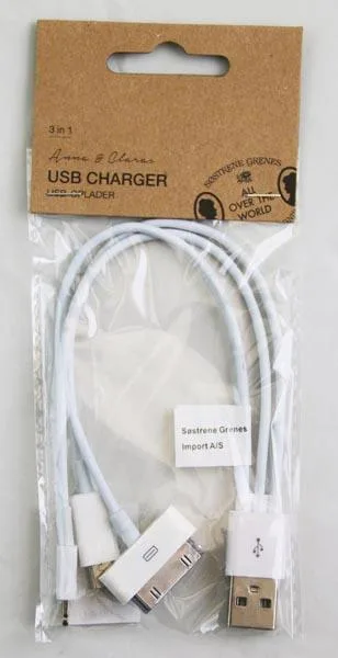 Cavo USB «Anna &amp; Claras USB charger» (Søstrene Grenes)