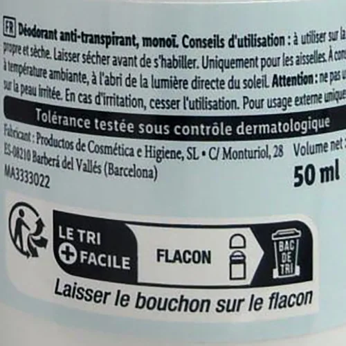 Deodorante «Anti-transpirant Monoï» — foto 3 dell'alert SR/00390/26