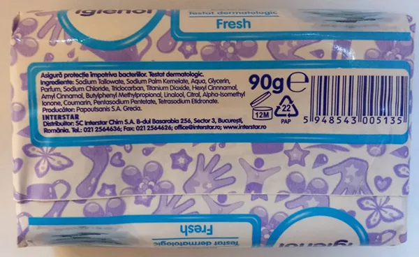 Il sapone «Antibacterial soap Fresh» — foto 2 dell'alert A12/00653/23