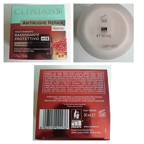 Crema viso «Antirughe repair» (Clinians)