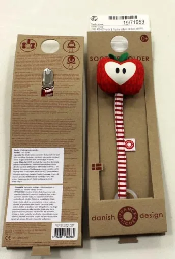 Supporto di succhietto «Apple red soother holder» (Franck&amp;Fischer)