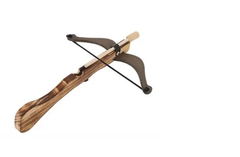 Balestra giocattolo «Arbalète en bois flammé moyen modèle + fléchettes bouchon» (AXE SELECTION)