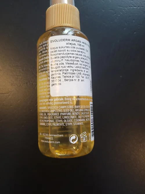 Olio cosmetico «Argan face body hair oil» — foto 2 dell'alert A12/00164/23