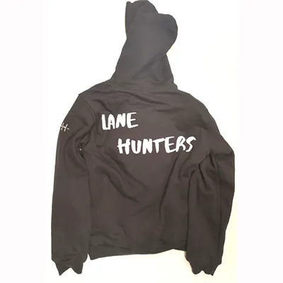 Felpa motociclistica «Armored Black Hoodie with Kevlar and Level 2 Padding Set (Back/Shoulder/Elbow)» (Lanehunters Ltd)