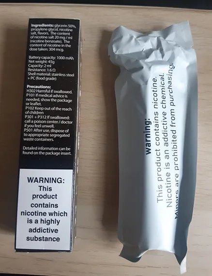 Sigaretta elettronica usa e getta «Aroma King 2000 puffs 20 mg salt nicotine» — foto 2 dell'alert A12/00604/22