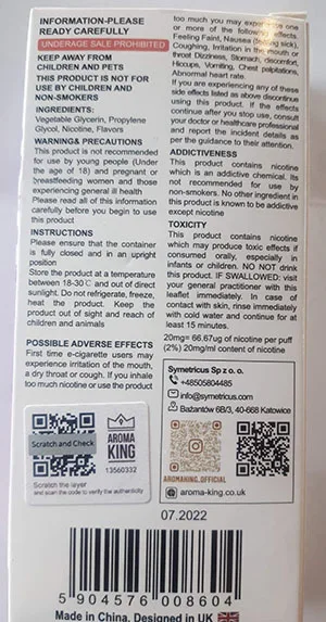 Sigaretta elettronica usa e getta «Aroma King AK5500» — foto 2 dell'alert A12/01272/22