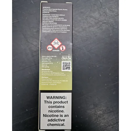 Sigaretta elettronica monouso «AROMA KING, BLUE RAZZ KUSH» — foto 2 dell'alert A12/01164/24