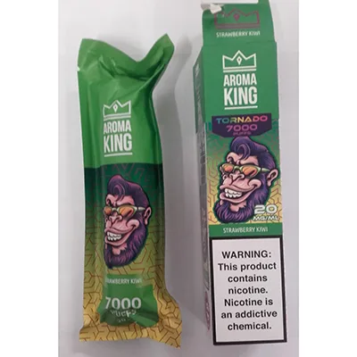 Sigaretta elettronica usa e getta. «AROMA KING TORNADO 7000,  STRAWBERRY KIWI» (Aroma king 7000 puffs)