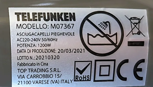 Asciugacapelli — foto 6 dell'alert A12/01216/23