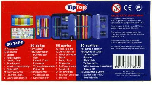Astuccio a matita scuola con penne in fibra (TipTop)