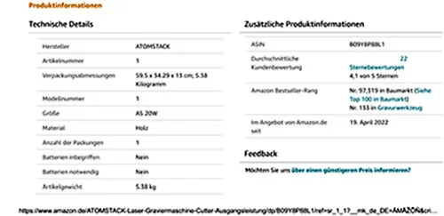 Macchina per incisione laser «Atomstack Lasergravierer A5 20 W» — foto 3 dell'alert A11/00143/22