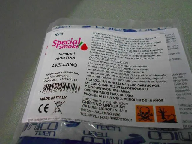 Liquido per sigarette elettroniche «Avellano» — foto 2 dell'alert A12/0890/14