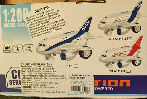 Aereo giocattolo «AVIATION CITY SERVICE» (YA JIA FENG TOYS)