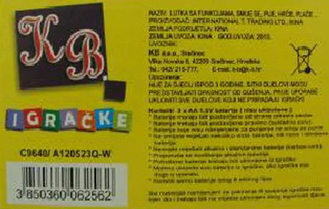 Bambola di plastica «Baby lovely» (KB)