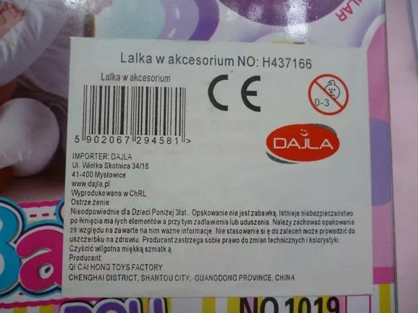 Bambola di plastica «Baby My lovely doll / Lalka w akcesorium» — foto 3 dell'alert A12/0703/18