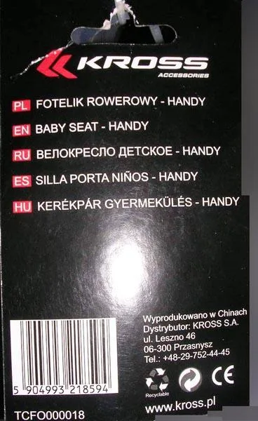 Seggiolino per bici per bambini «BABY SEAT- HANDY» — foto 2 dell'alert A12/1071/16
