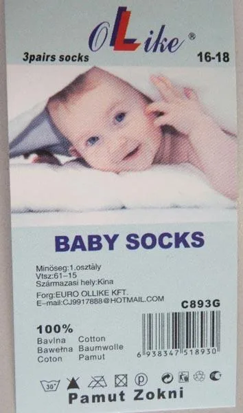 Calzini per bambini «BABY SOCKS» — foto 2 dell'alert A12/0987/16