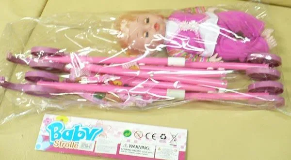 Set bambola di plastica e passeggino giocattolo «Baby Stroller» (Unknown)