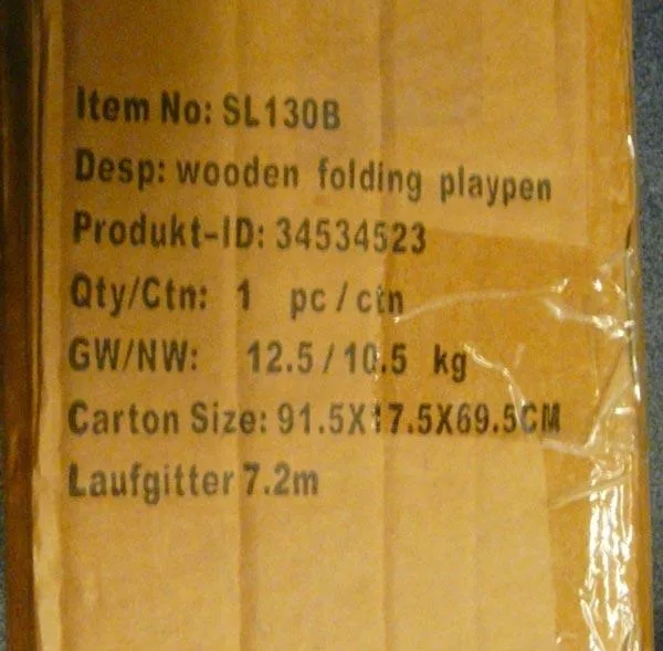 Box in legno «Baby Vivo Laufgitter klappbar 7.2m mit Tür» (Baby Vivo)
