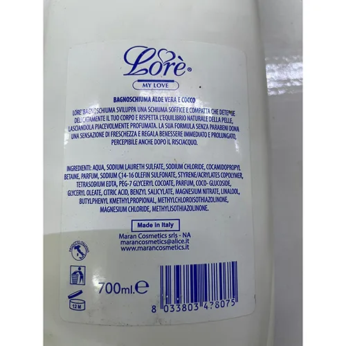Schiuma da bagno «Bagno schiuma senza parabeni Aloe vera e cocco» — foto 1 dell'alert SR/02873/25