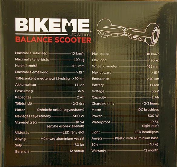 Scooter autobilanciante (hoverboard) «BALANCE SCOOTER / Elektromos gördeszka» — foto 6 dell'alert A12/00661/21
