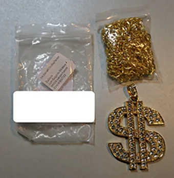 Collana con ciondolo «Balinco Dollar Zeichen Goldkette, Rapper, Gold, Goldene, Gangster Kette, satter Gold-Loo…» — foto 3 dell'alert INFO/00020/23
