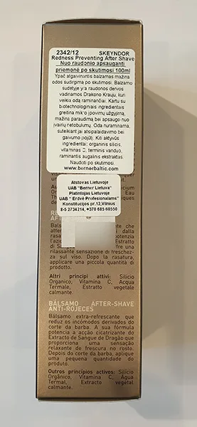 Dopo la rasatura balsamo «Bálsamo after-shave anti-rojeces / Redness preventing after shave» — foto 3 dell'alert A12/00258/23