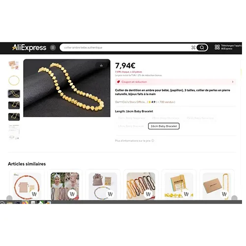 Bracciale da dentizione «Baltic Amber Team Bracelet» — foto 3 dell'alert A12/02757/24