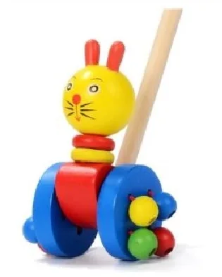 Giocattolo push-along «Bambin en bois détachable push trolley marhe marcheur jouets enfant blocs de constructio…»