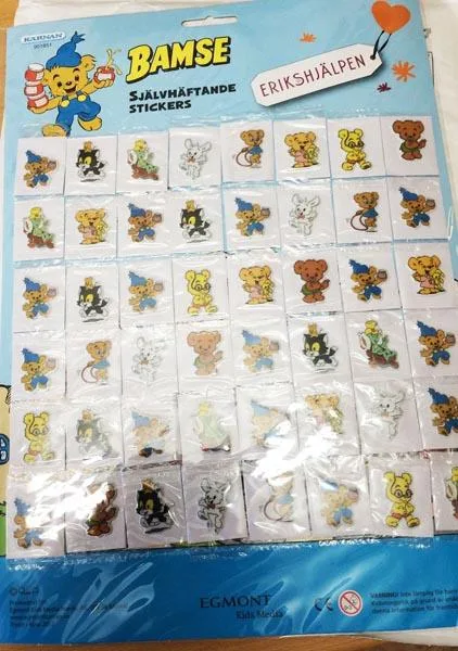 Adesivi «Bamse självhäftande stickers» (Kärnan)