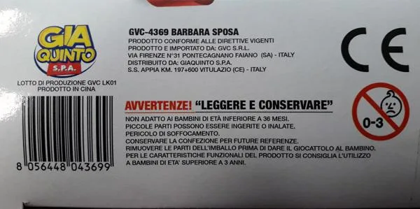 Bambola di plastica «Barbara Sposa» — foto 2 dell'alert A12/1010/19