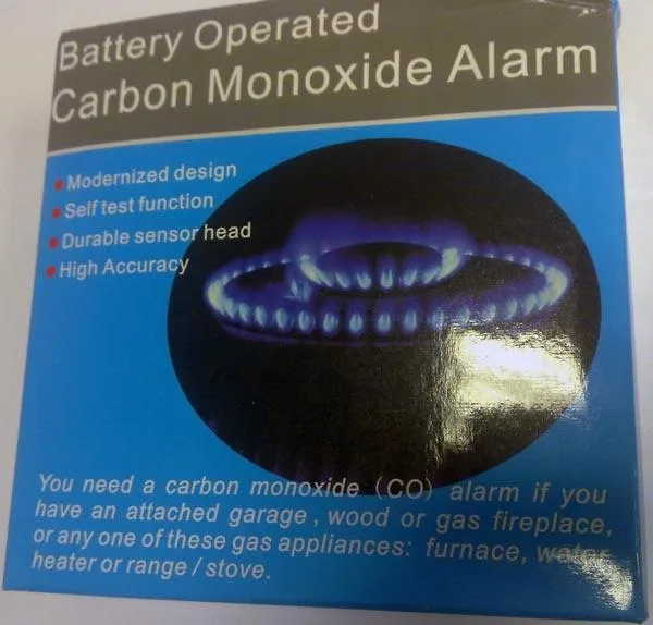 Rilevatore di monossido di carbonio «Battery Operated Carbon Monoxide Alarm» — foto 2 dell'alert A12/0354/15
