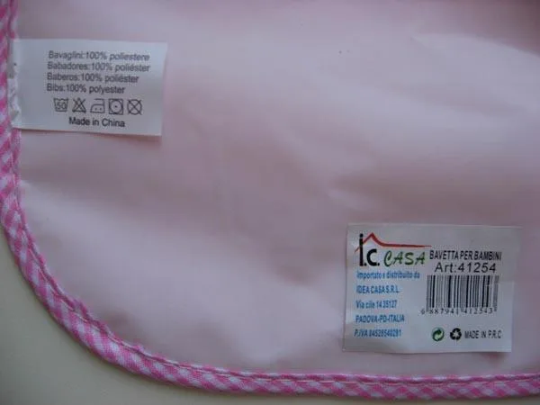 Bavaglino per bambini «Bavetta per Bambini ('Bib for children')» (I.C. CASA)