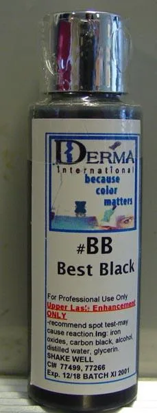 Tatuaggio o inchiostro permanente per trucco «#BB Best Black» (Derma International)