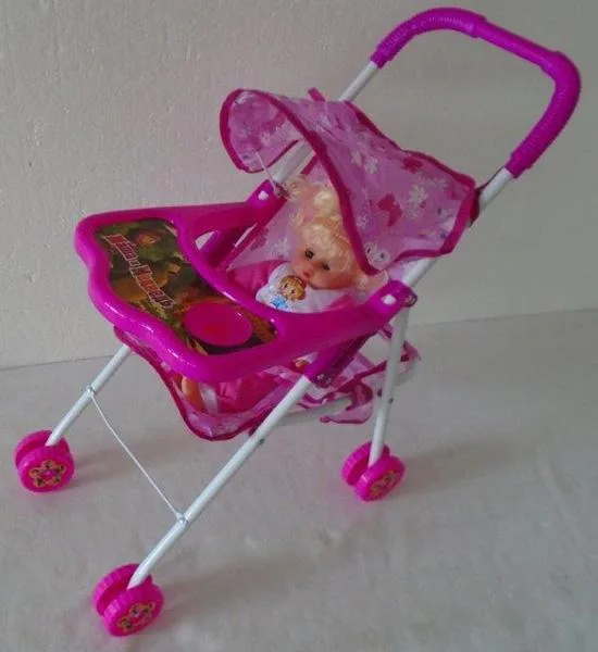Passeggino giocattolo con bambola «Beautiful Pram – Lovely Baby Barrow» (Unknown)
