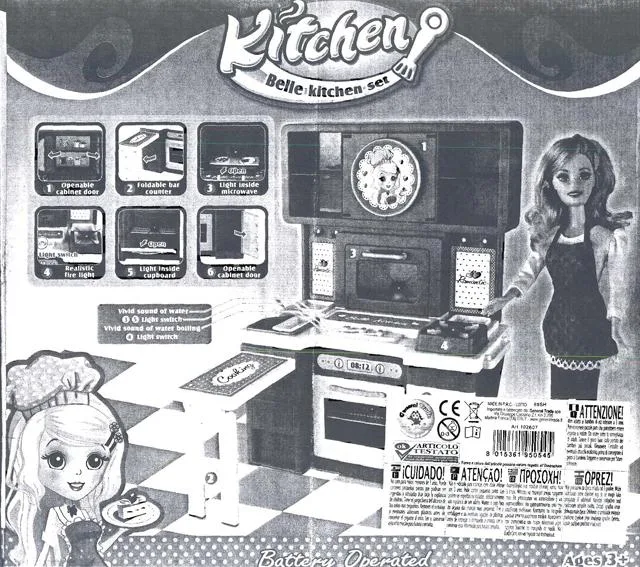 Set da cucina con bambola di plastica &amp; #13; &amp; #13; «Belle Kitchen Set» (General Trade)