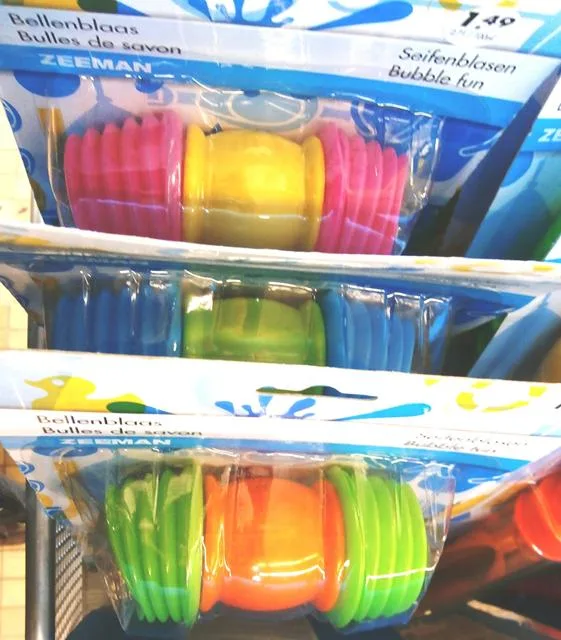 Giocattolo della bolla di sapone «Bellenblaas, Seifenblase, Bubble fun» (Zeeman)