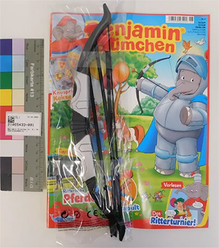 Caricatore con arco e 3 frecce «Benjamin Blümchen Nr. 6 - Ritterbogen mit 3 Pfeilen» (Benjamin Blümchen)