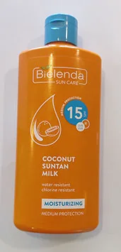 Crema solare «BIELENDA SUN CARE Coconut Suntan Milk SPF 15» — foto 1 dell'alert A12/01726/22
